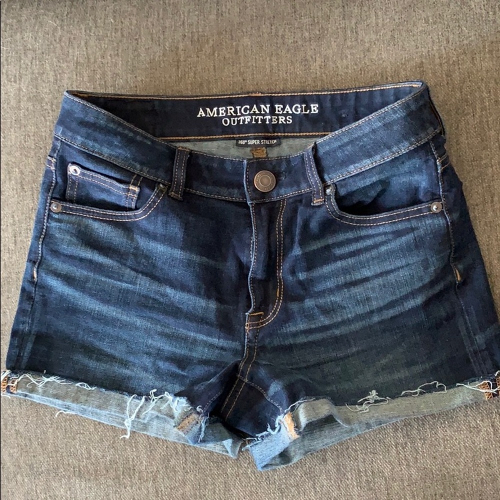 American Eagle hi-rise shortie jean shorts